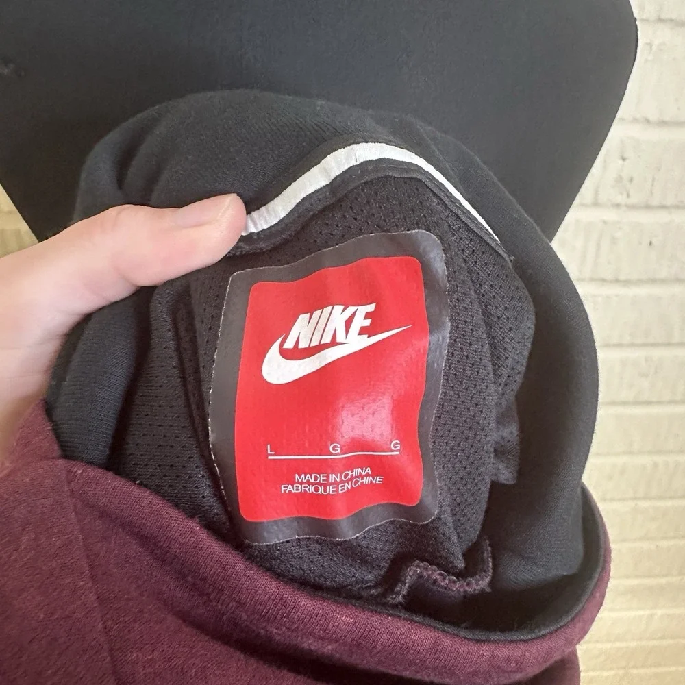 Nike Sportwear Tech Fleece Funnel Neck Hoodie Burgundy Black Large Loungewear
